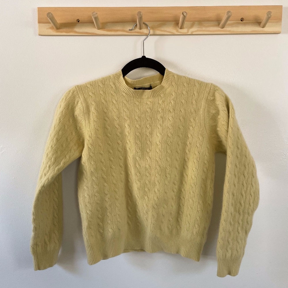 Vintage Yellow 100% Cashmere Sweater - Orvis Signature Collection